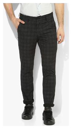 

Red Chief Men Black Checked Regular fit Regular trousers