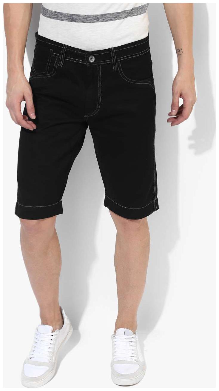 

Red Chief Men Black Regular Fit Regular Shorts