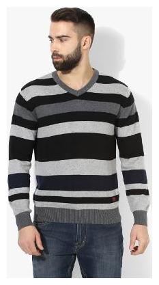

Red Chief Men Black Round neck Pullover