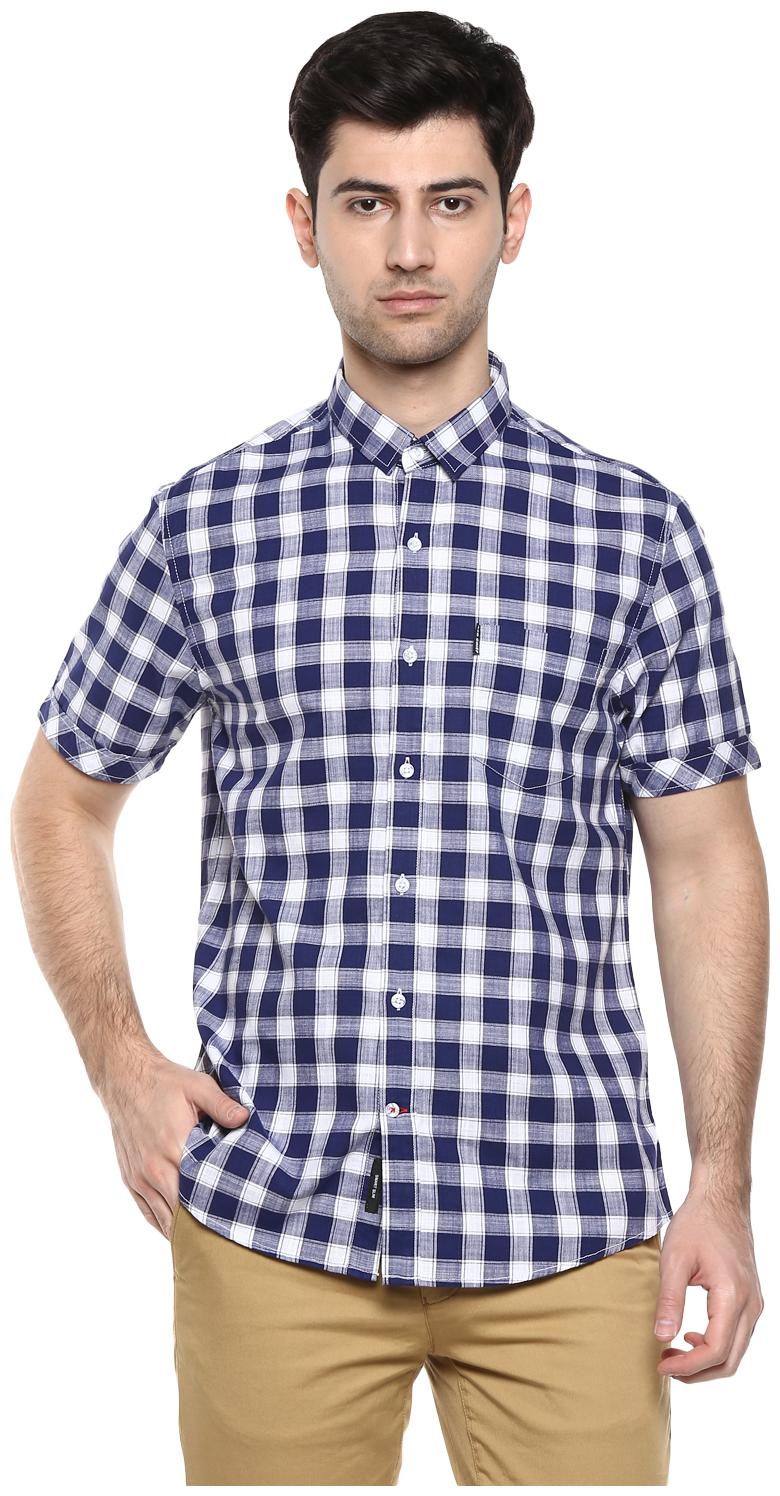 

Red Chief Men Blue Checked Regular Fit Casual Shirt