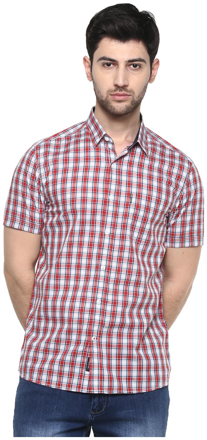 

Red Chief Men Red Checked Regular Fit Casual Shirt
