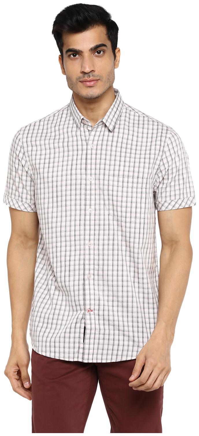 

Red Chief Men White Checked Regular Fit Casual Shirt