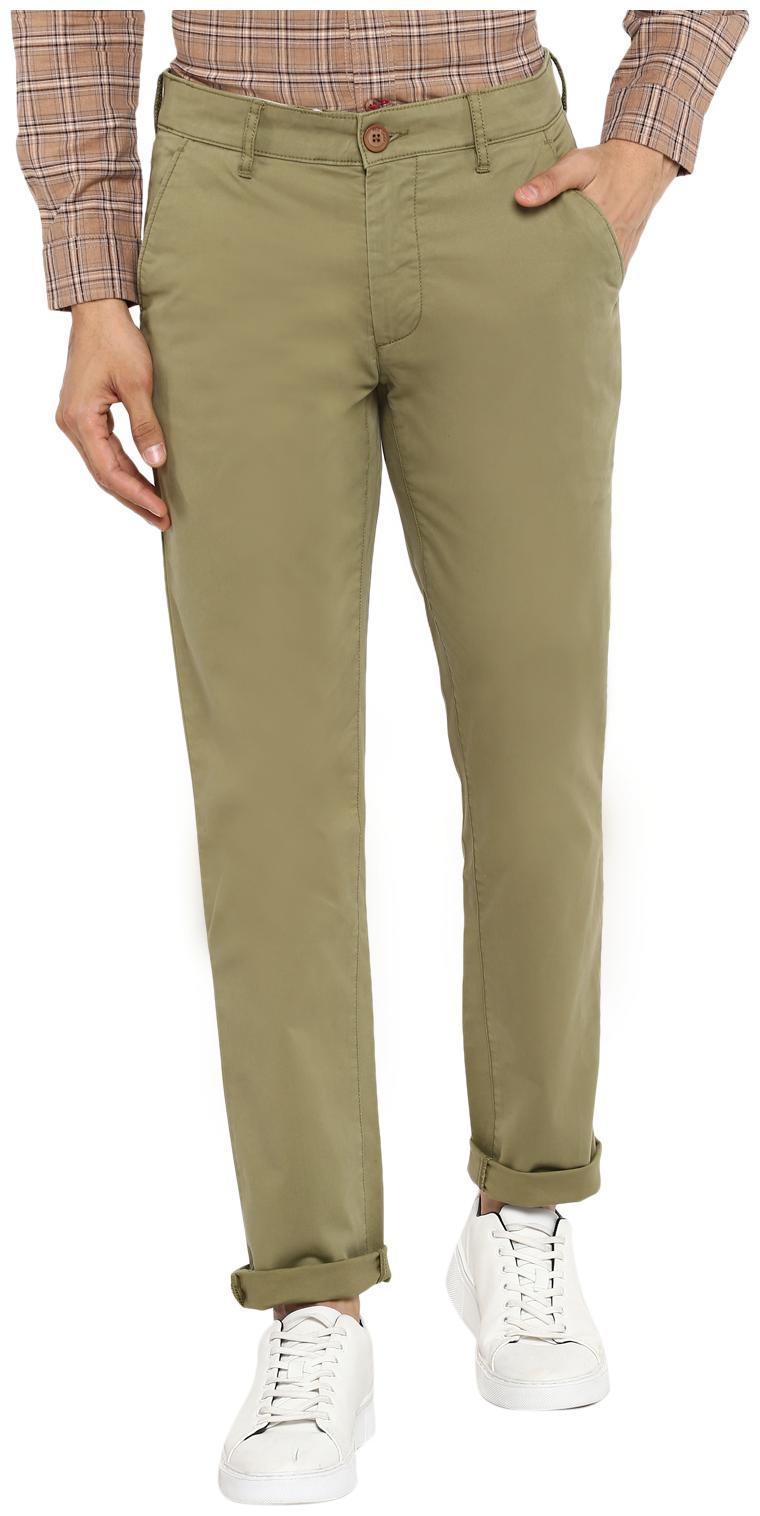 

Red Chief Men Olive Solid Regular fit Regular trousers
