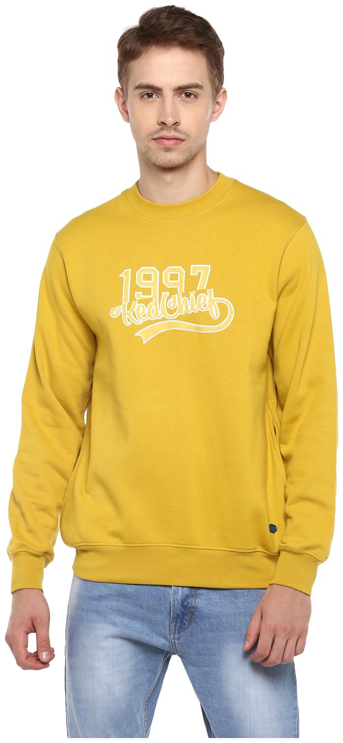 

Red Chief Men Yellow Round neck Sweatshirt