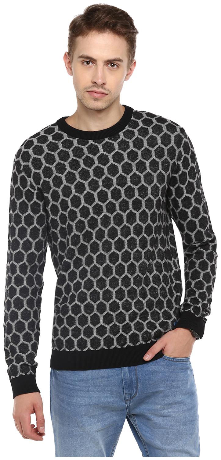 

Red Chief Men Black Round neck Pullover
