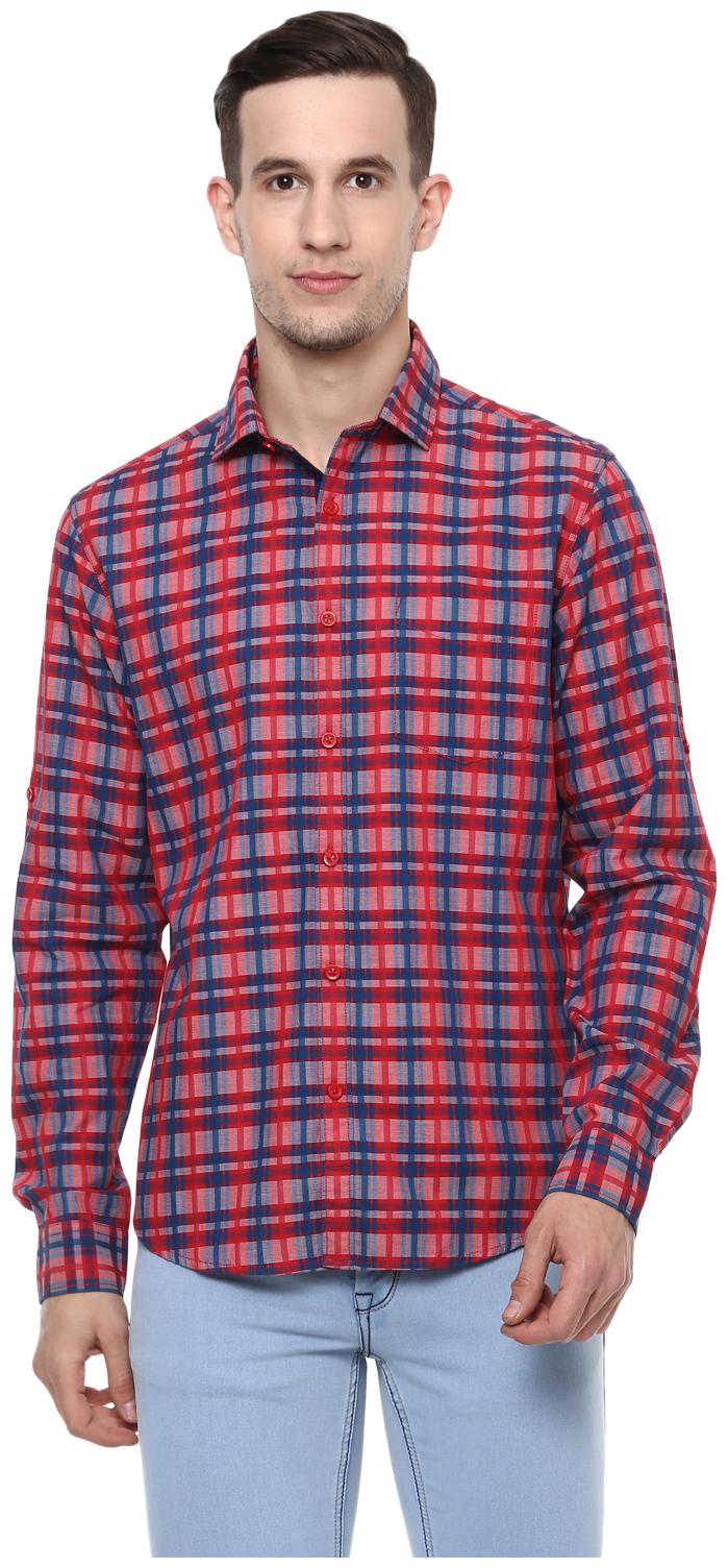 

Red Chief Men Red Checked Regular Fit Casual Shirt
