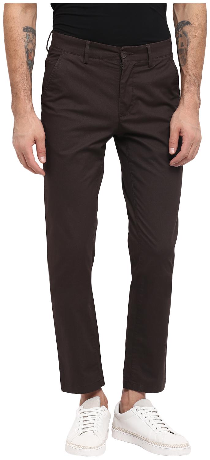 

Red Chief Men Brown Solid Slim fit Regular trousers