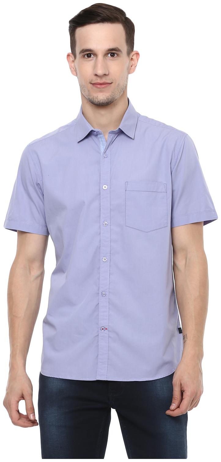 

Red Chief Men Purple Solid Regular Fit Casual Shirt