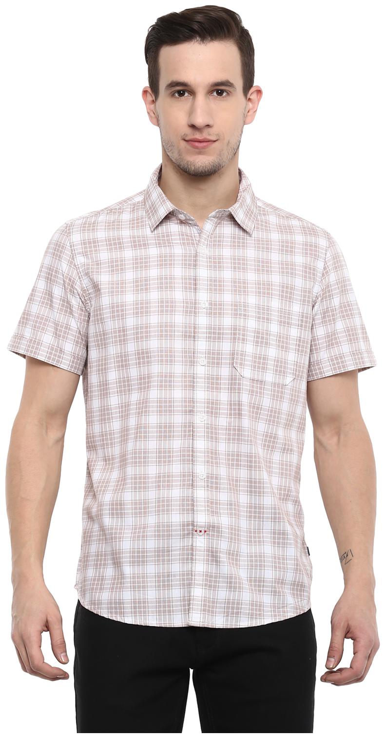 

Red Chief Men White Checked Slim Fit Casual Shirt