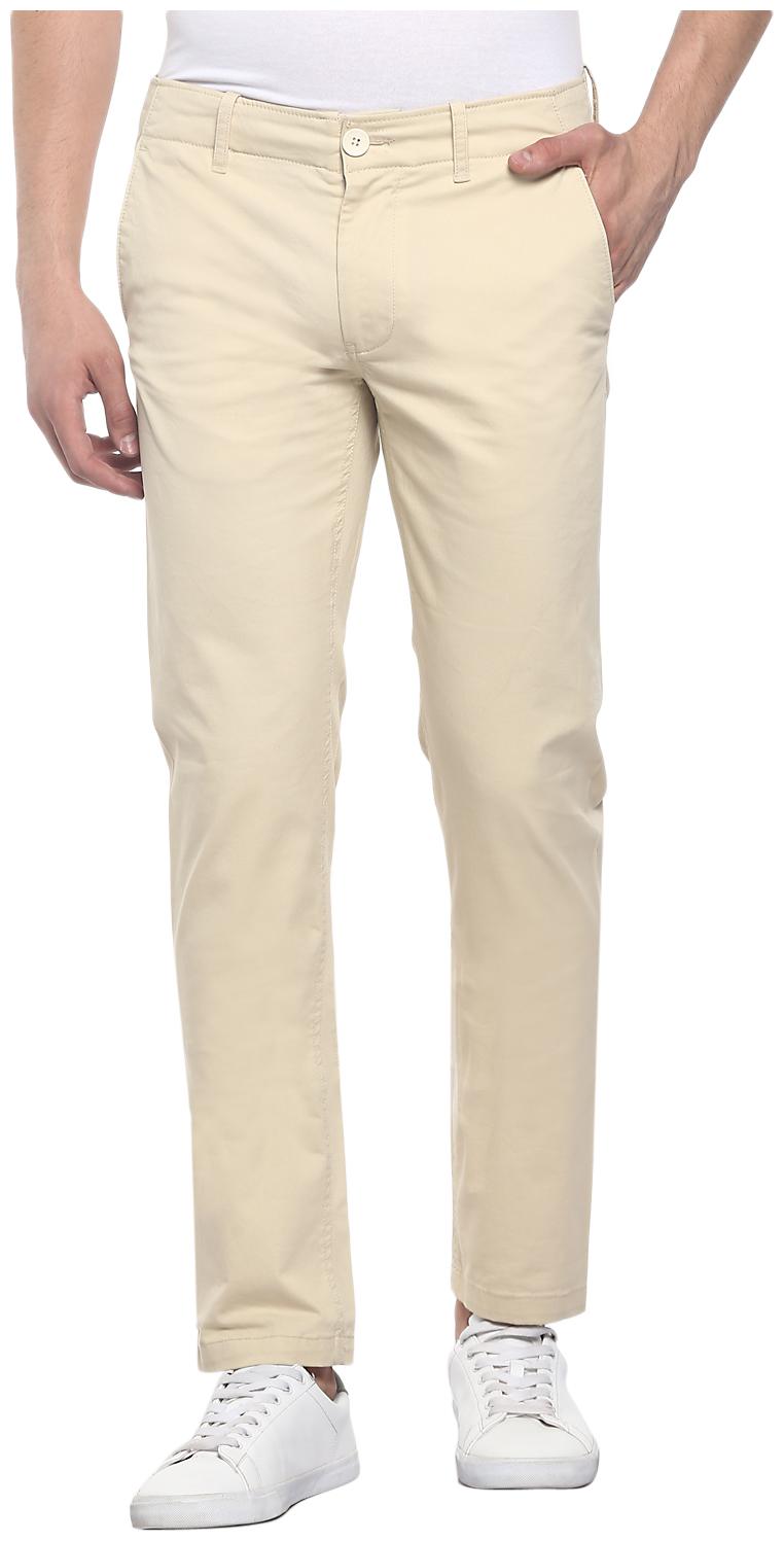 

Red Chief Men White Solid Slim fit Wrinkle free Regular trousers