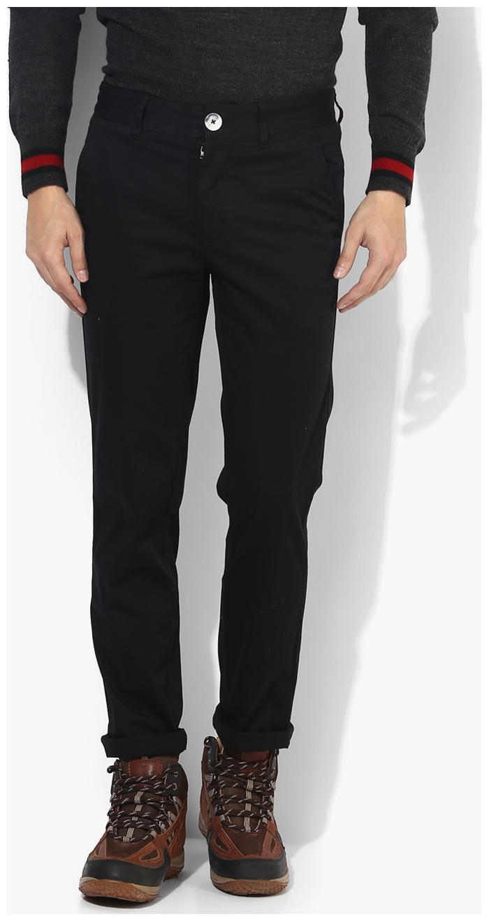 

Red Chief Men Black Solid Regular fit Regular trousers