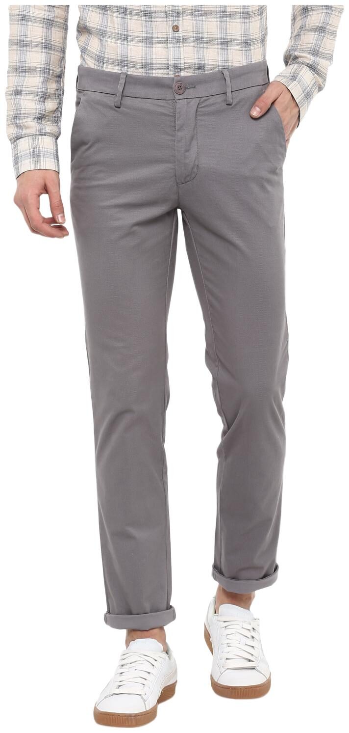 

Red Chief Men Grey Solid Regular fit Regular trousers