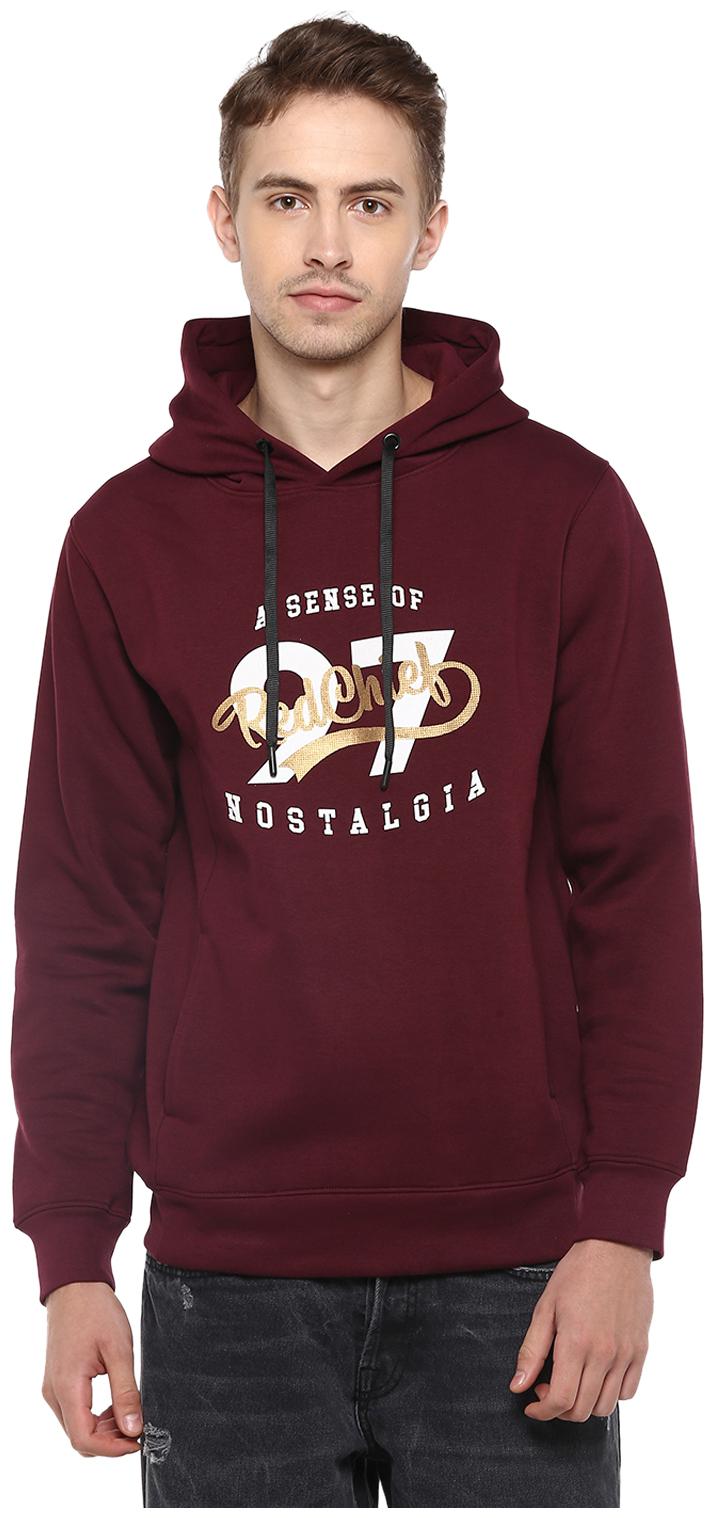 

Red Chief Men Maroon Hooded Sweatshirt