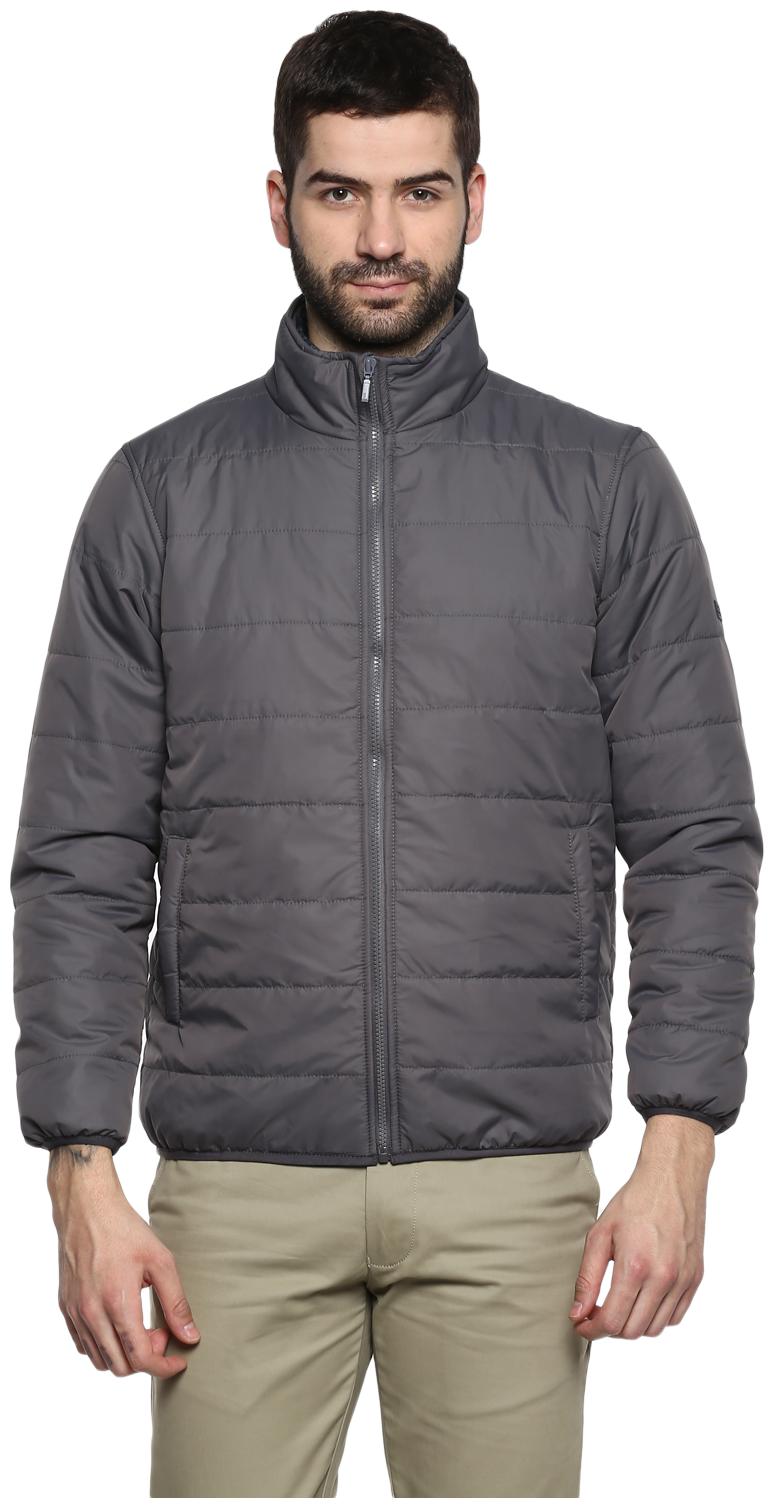 

Red Chief Men Grey Solid Quilted jacket