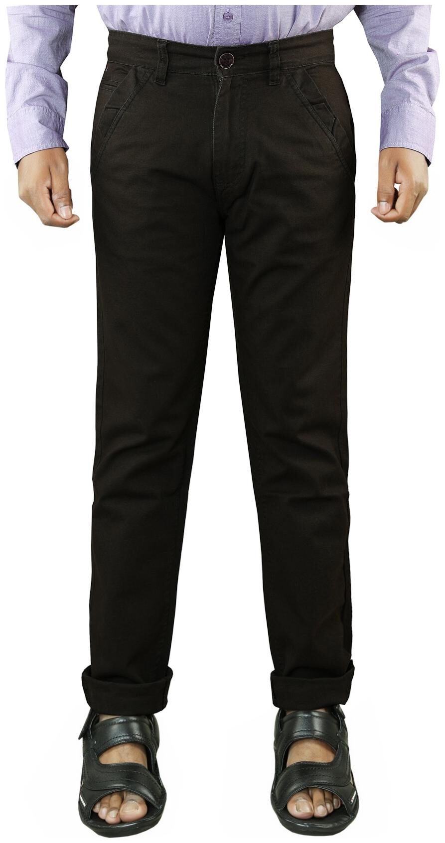

Red Chief Men Brown Solid Regular fit Regular trousers