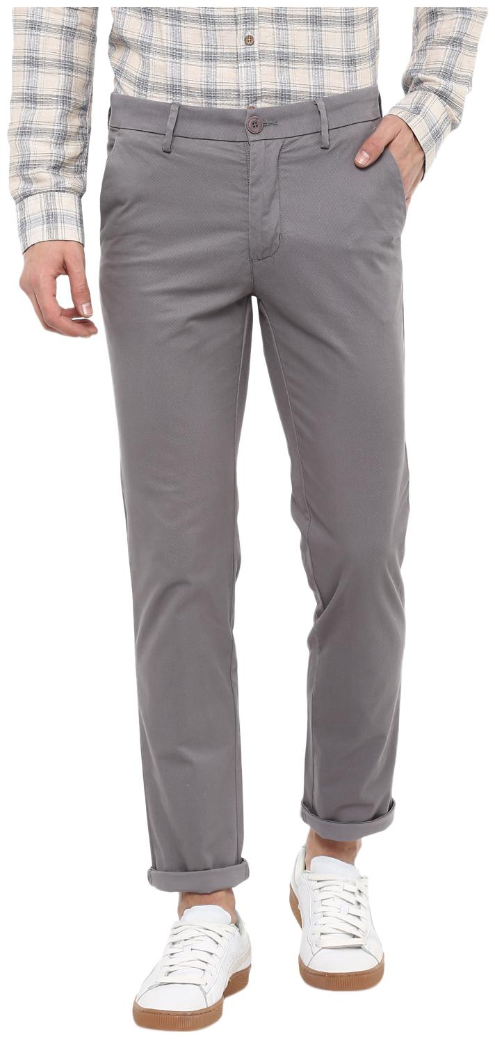 

Red Chief Men Grey Solid Regular fit Regular trousers