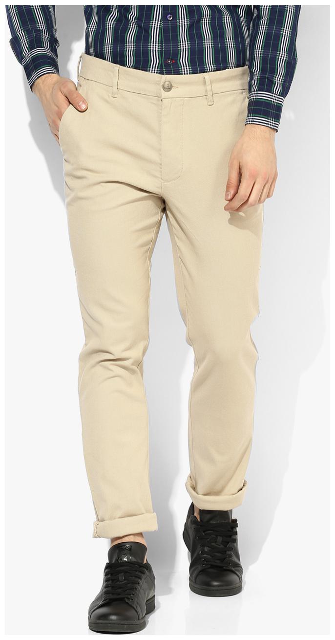 

Red Chief Men Cream Solid Regular fit Regular trousers