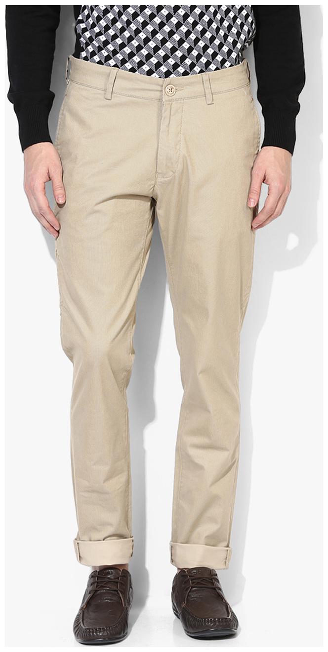 

Red Chief Men Beige Solid Regular fit Regular trousers