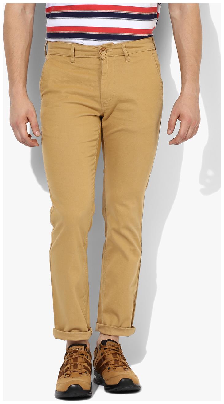 

Red Chief Men Brown Solid Regular fit Regular trousers