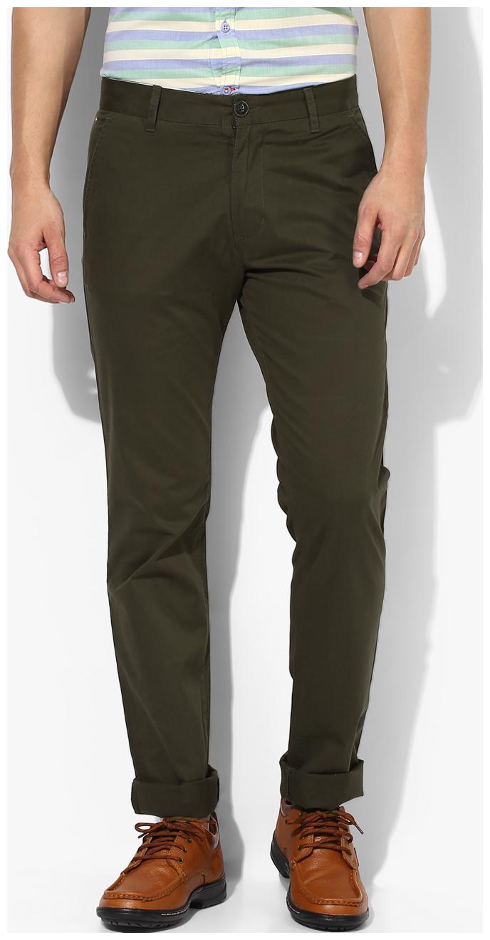 

Red Chief Men Green Solid Regular fit Regular trousers