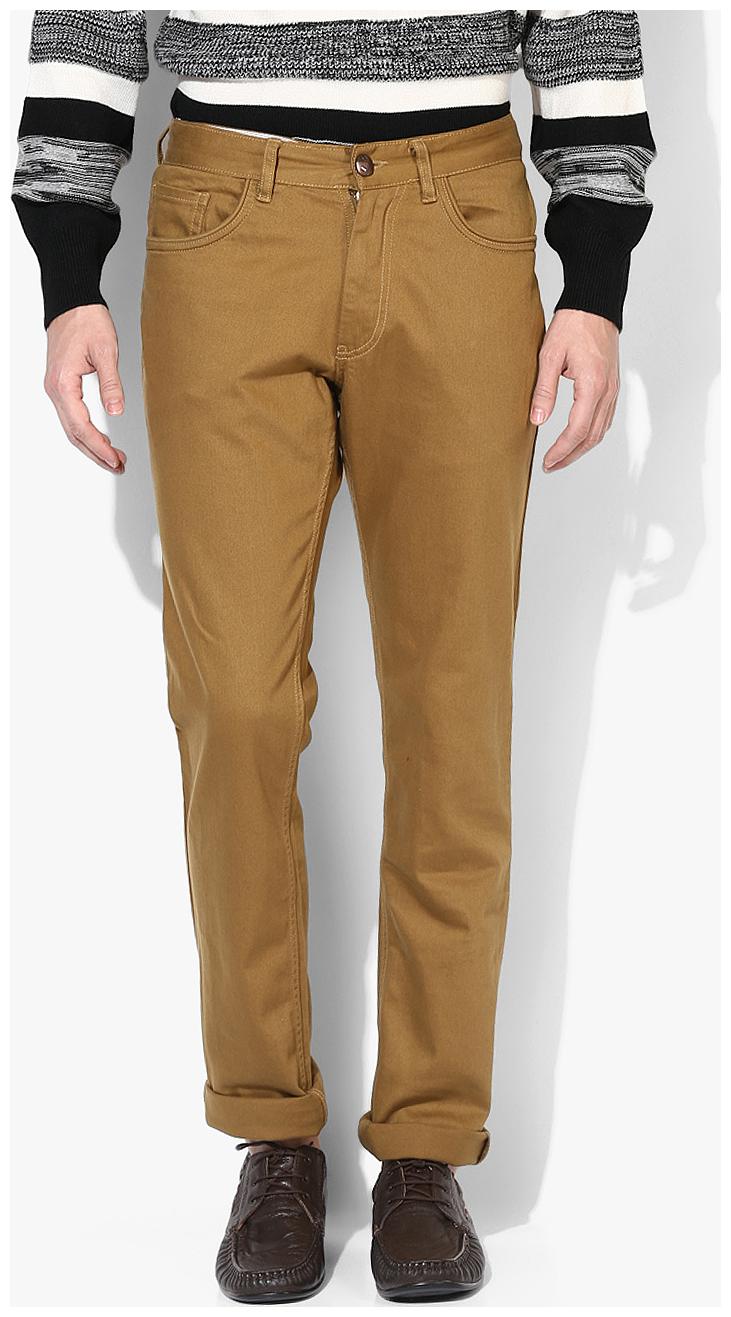 

Red Chief Men Brown Solid Regular fit Regular trousers