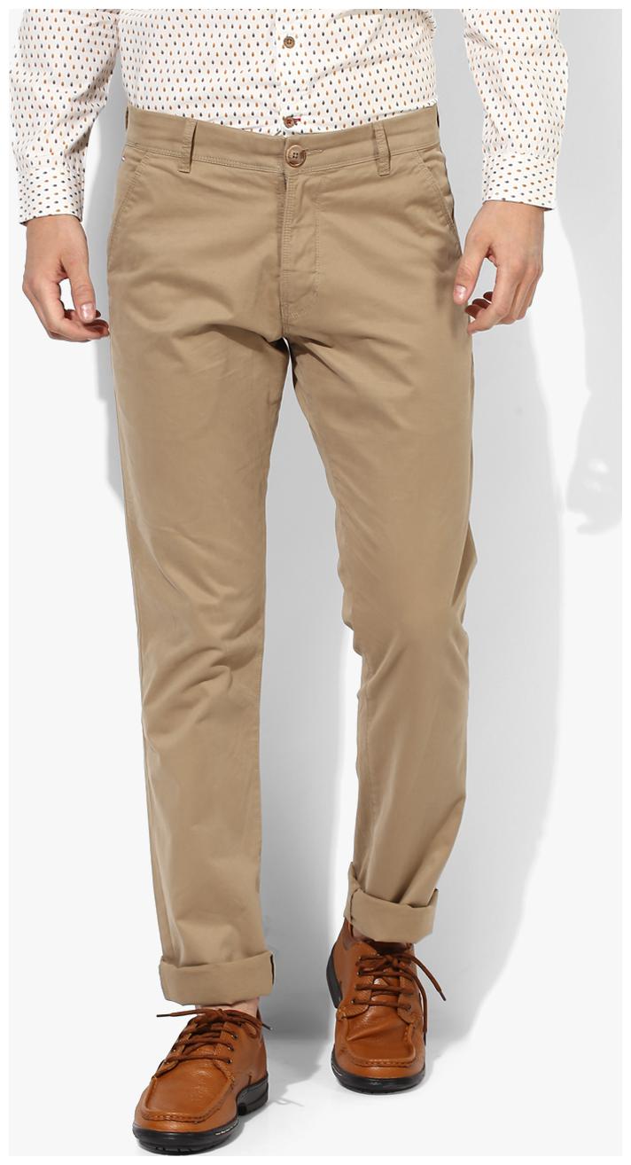 

Red Chief Men Beige Solid Regular fit Regular trousers