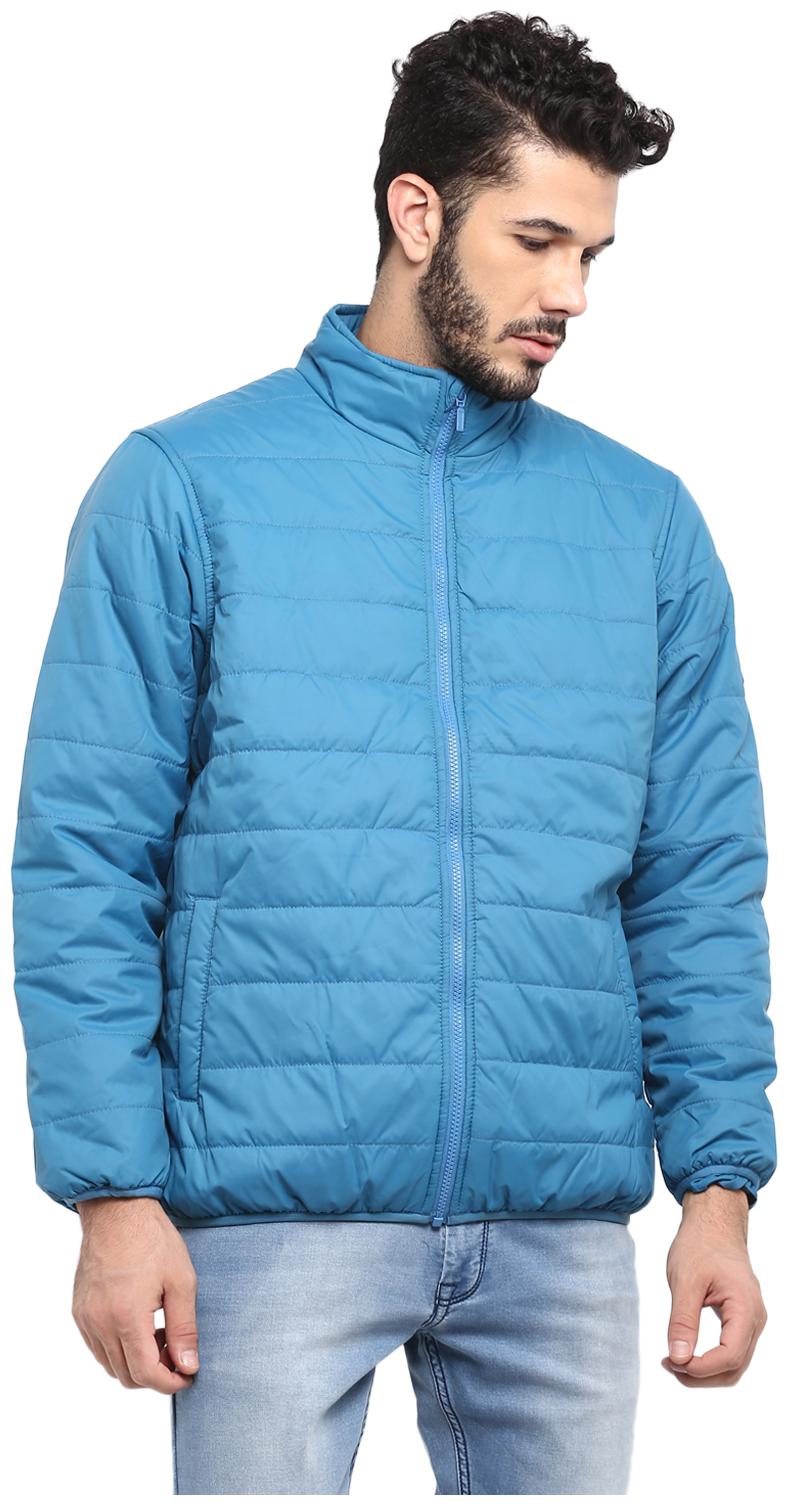 

Red Chief Men Blue Solid Bomber jacket