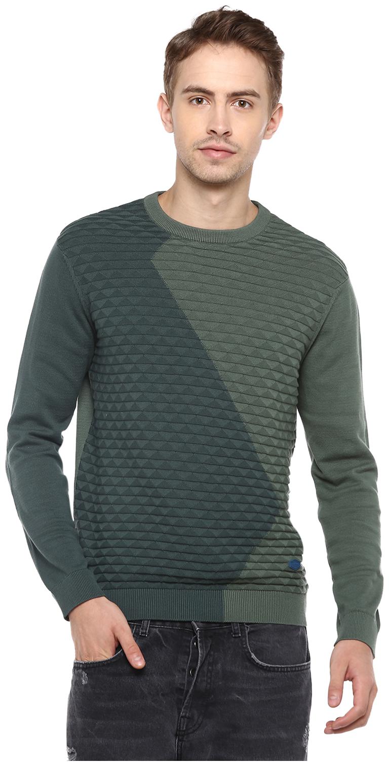 

Red Chief Men Green Round neck Pullover