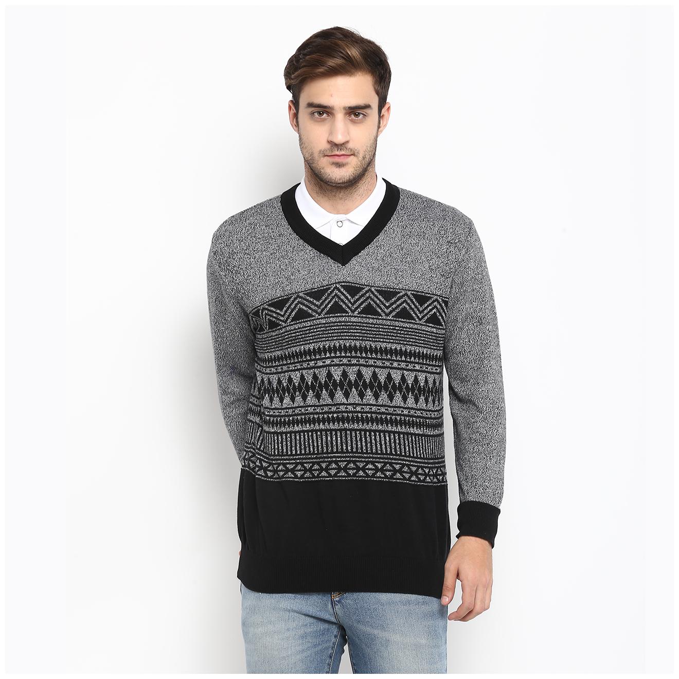 

Red Chief Grey Black Sweater For Men