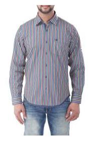 

Red Chief Men Grey Vertical Stripes Regular Fit Casual Shirt