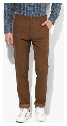 

Red Chief Men Brown Solid Regular fit Regular trousers