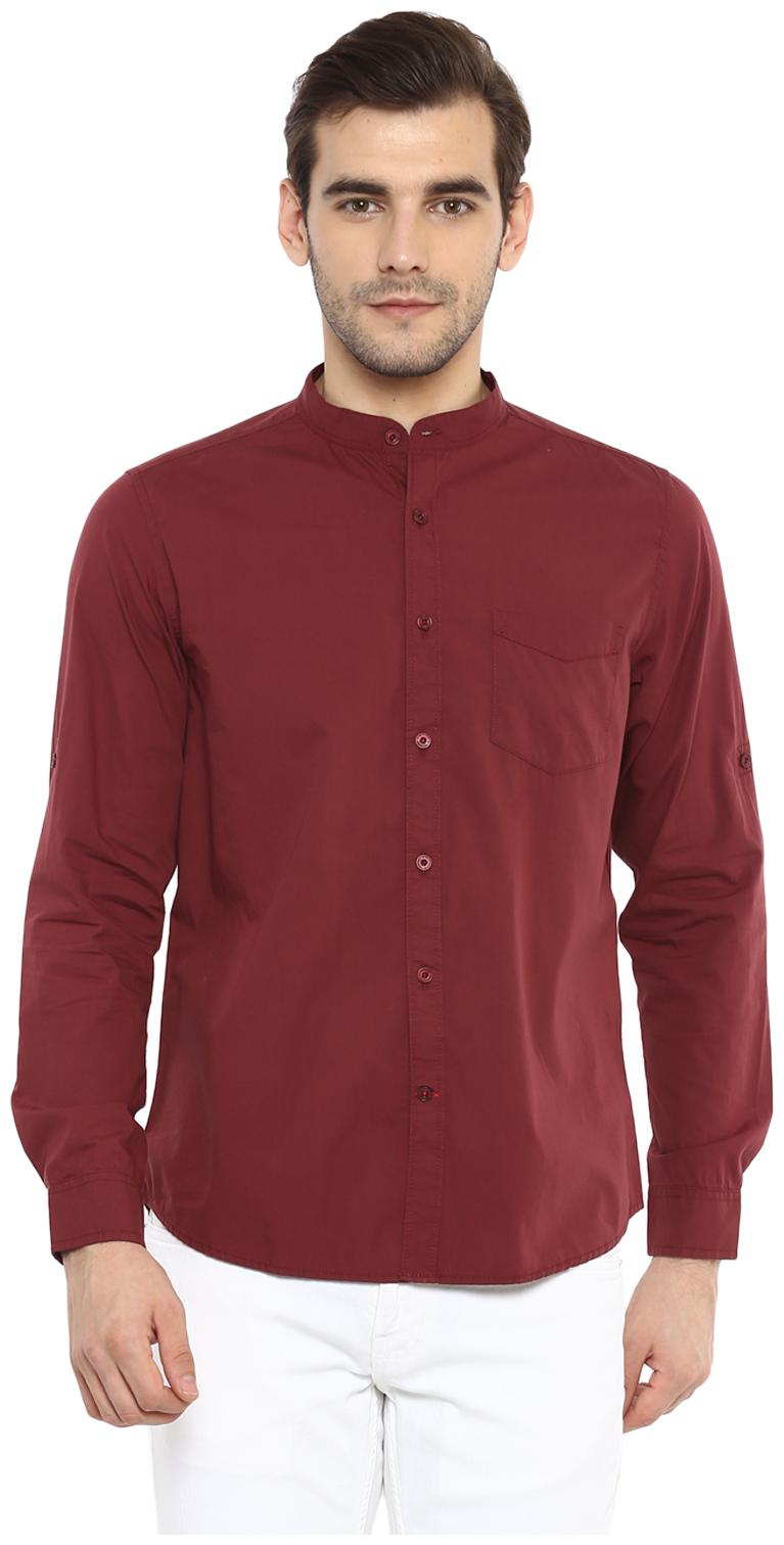 

Red Chief Men Maroon Solid Regular Fit Casual Shirt