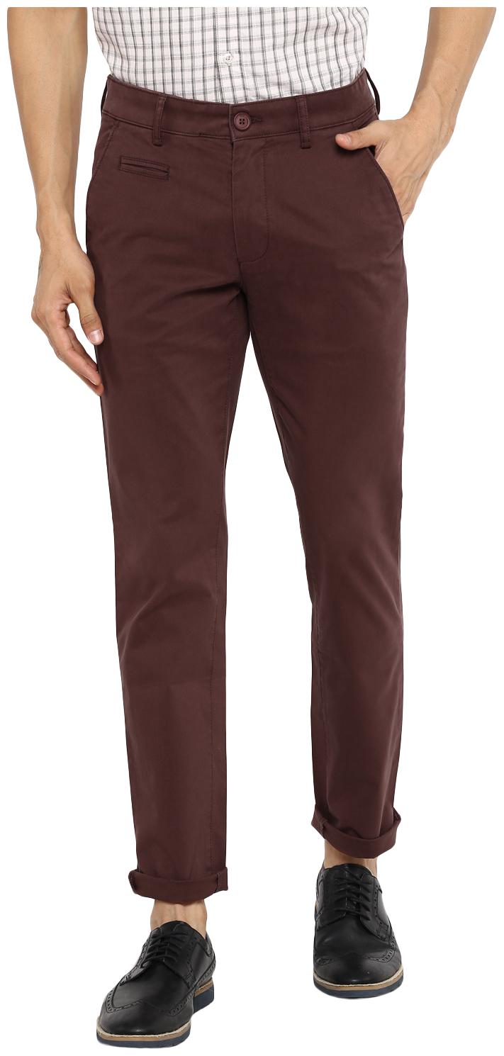 

Red Chief Men Maroon Solid Slim fit Regular trousers