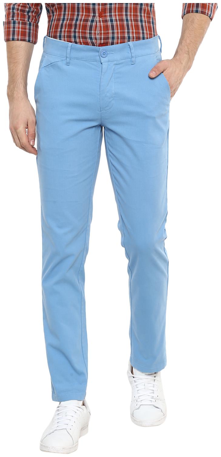 

Red Chief Men Blue Solid Slim fit Regular trousers