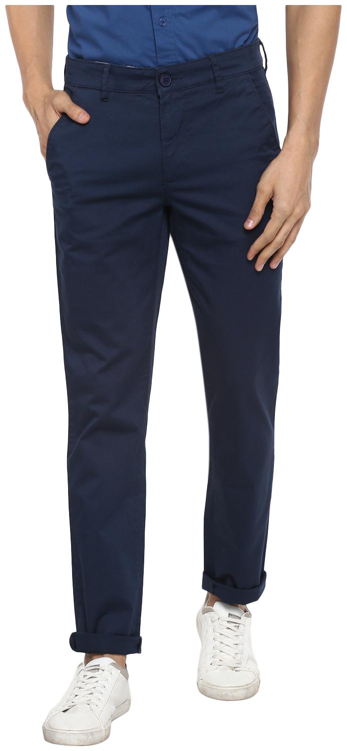 

Red Chief Men Navy blue Solid Slim fit Regular trousers