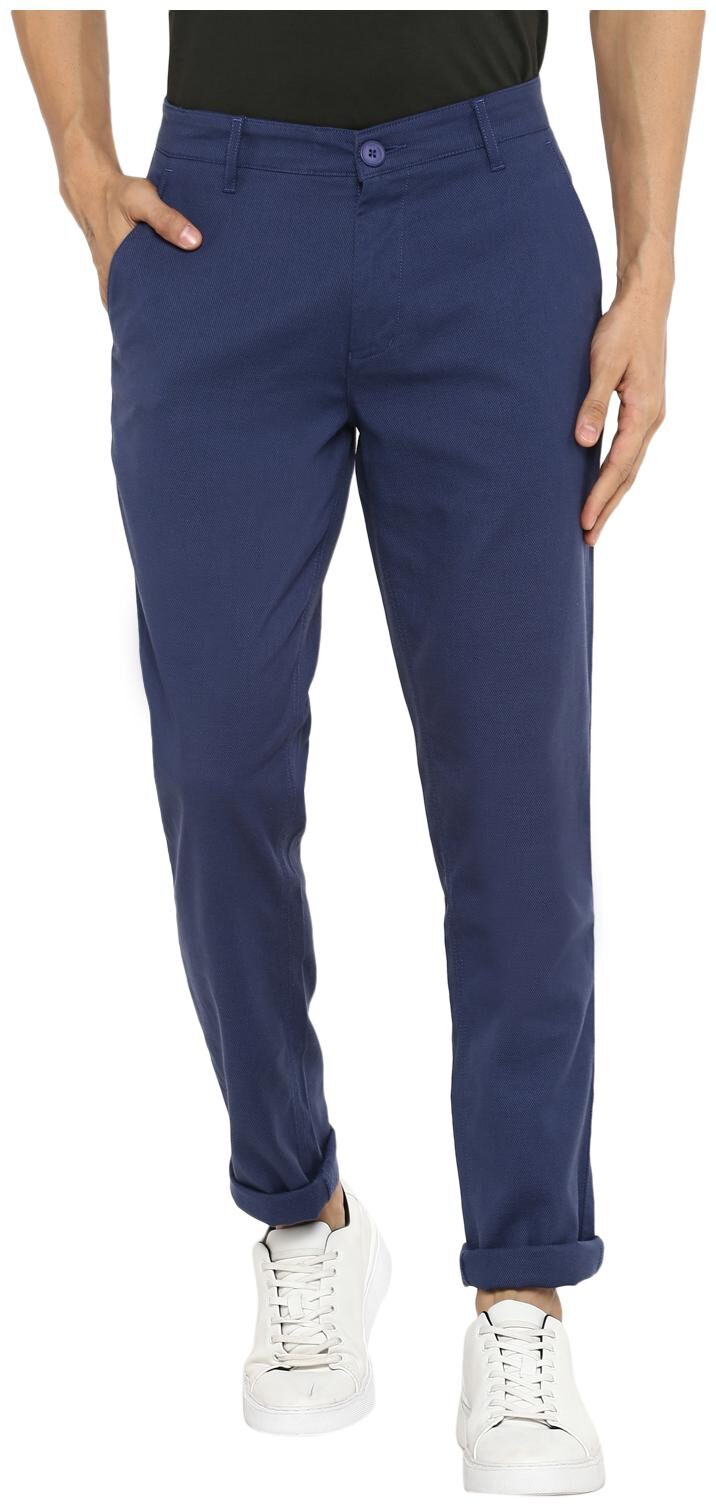 

Red Chief Men Navy blue Solid Slim fit Regular trousers