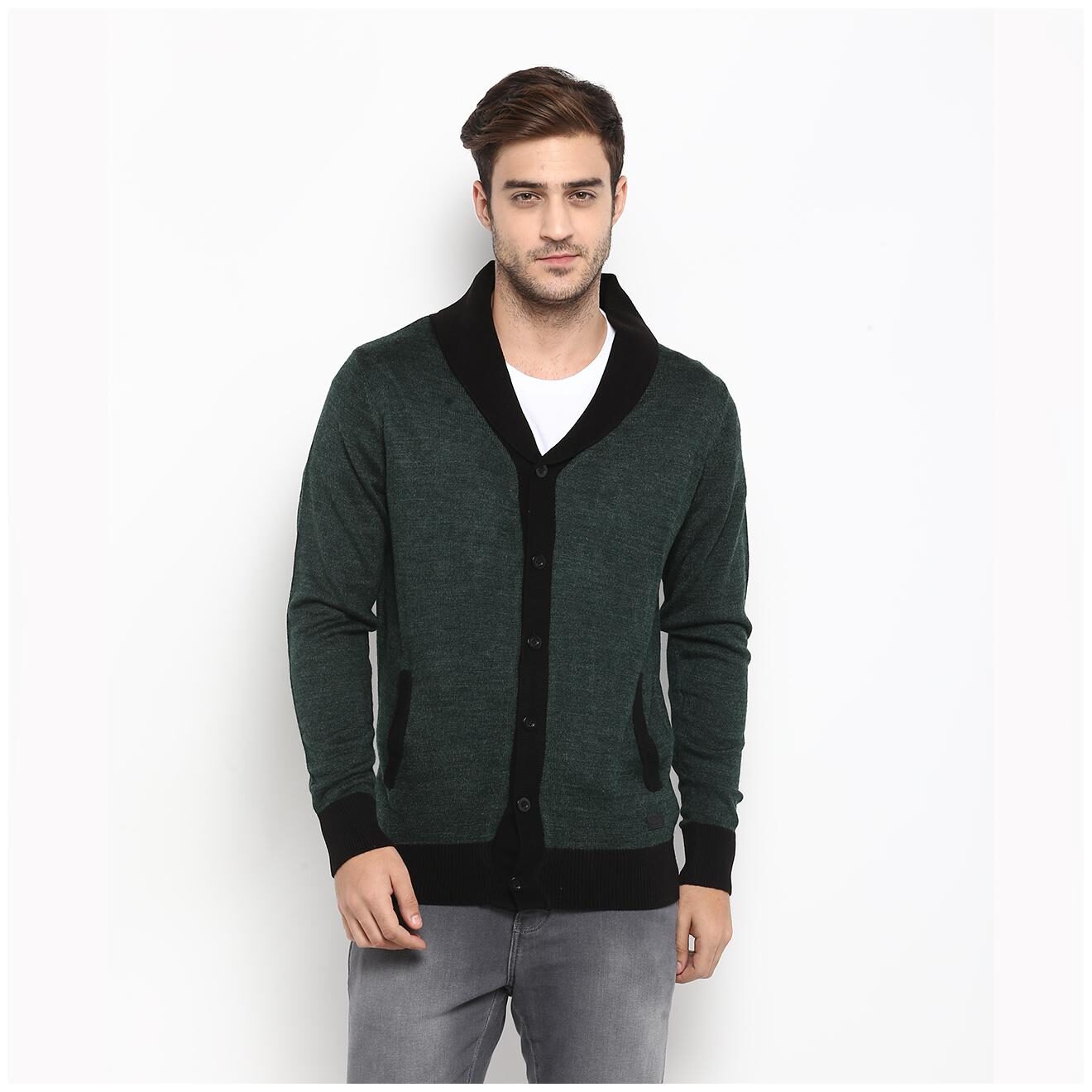 

Red Chief Men Black Round neck Pullover