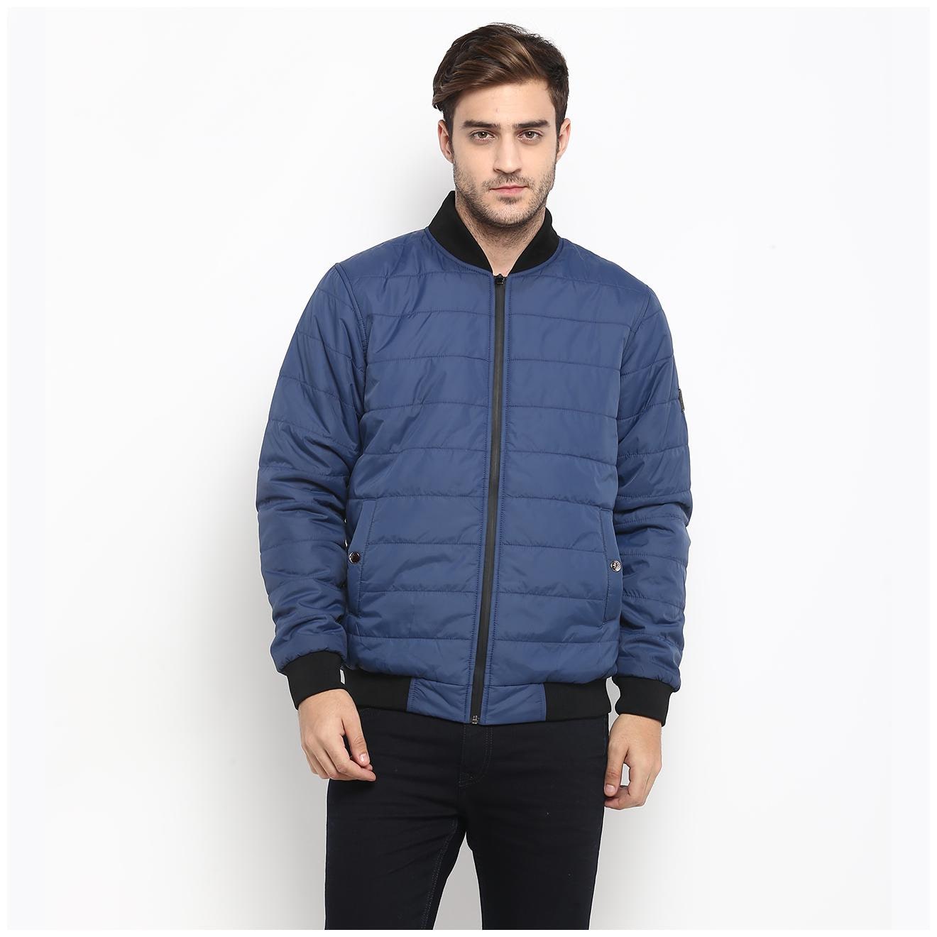 

Red Chief Men Blue Solid Bomber jacket