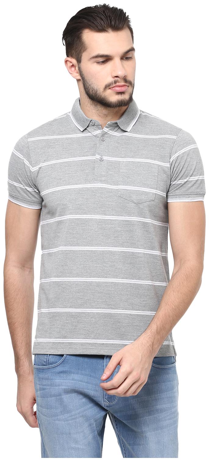 

Red Chief Men Grey Slim fit Cotton Polo collar T-Shirt - Pack Of 1
