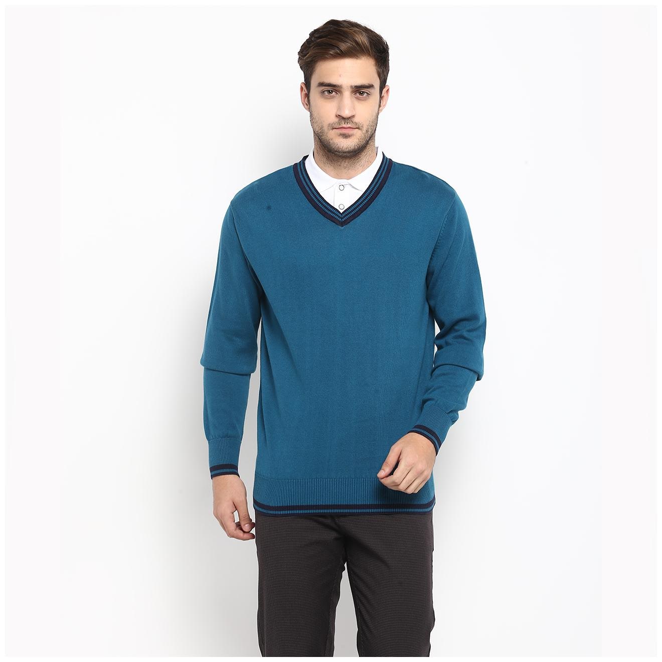 

Red Chief Men Blue V neck Pullover