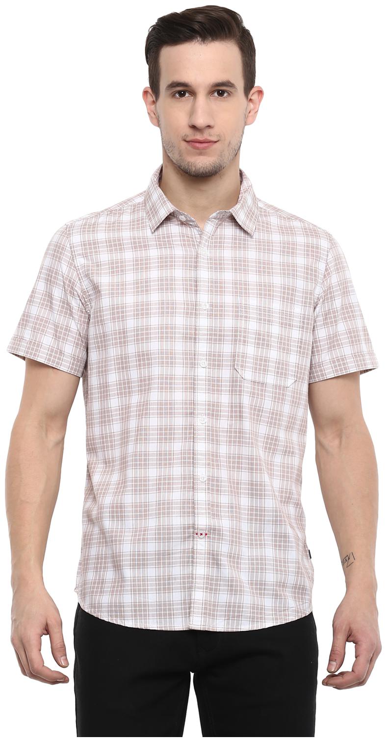 

Red Chief Men White Solid Slim Fit Casual Shirt