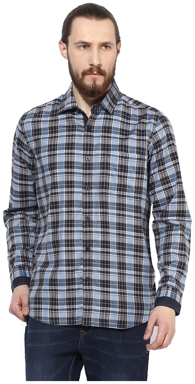 

Red Chief Men Blue Checked Regular Fit Casual Shirt
