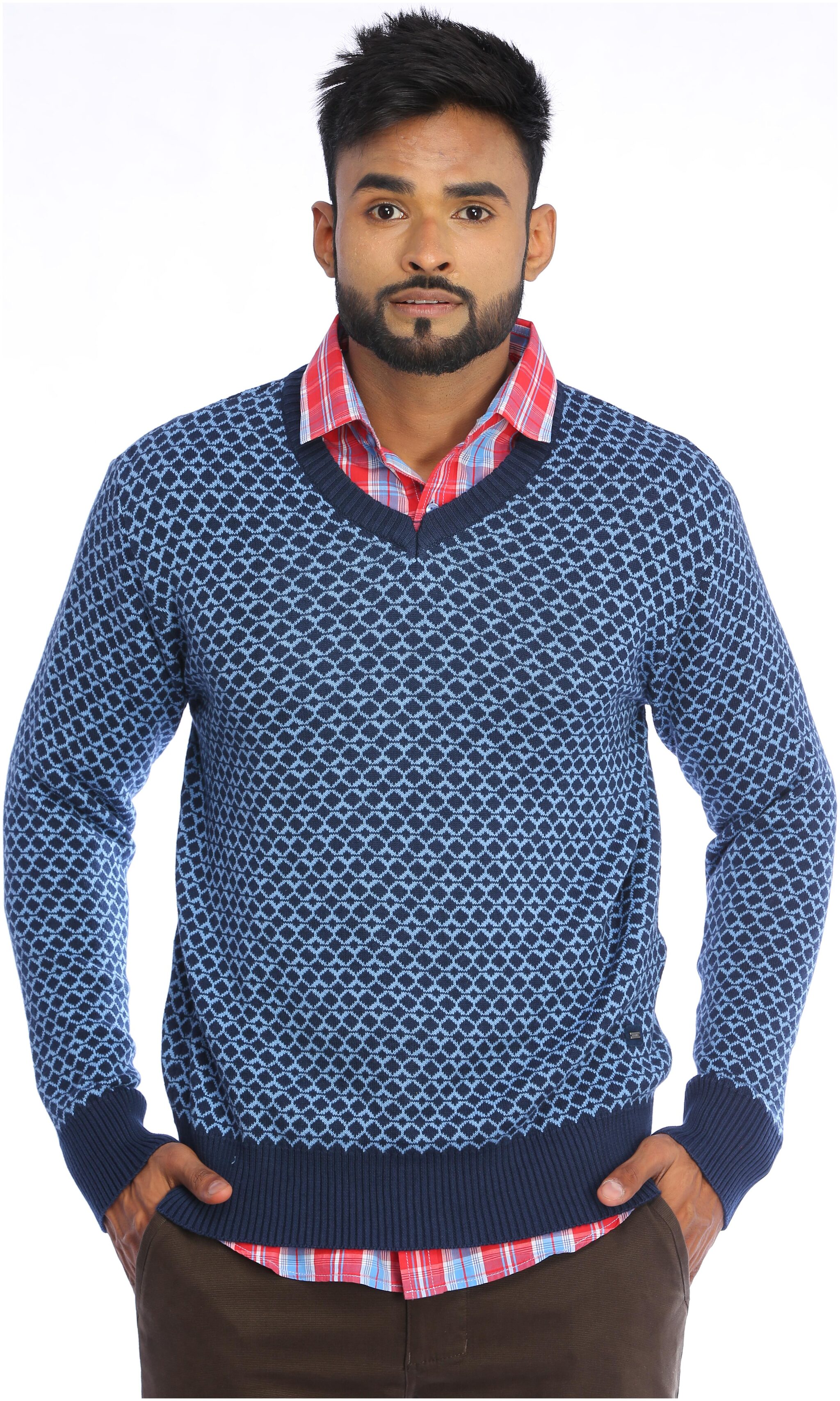 

Red Chief Men Cotton Pullover Blue