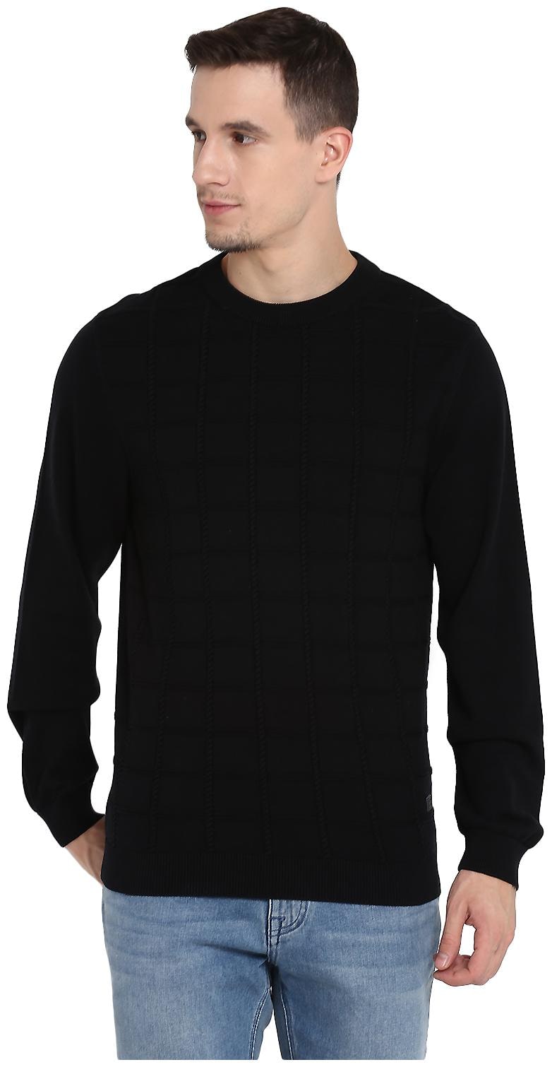 

Red Chief Men Cotton Pullover Black