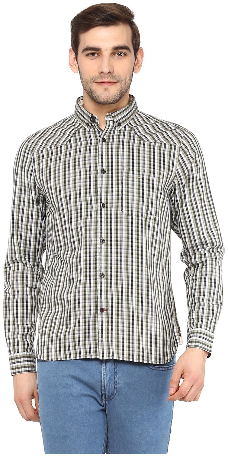 

Red Chief Men White Solid Slim Fit Casual Shirt