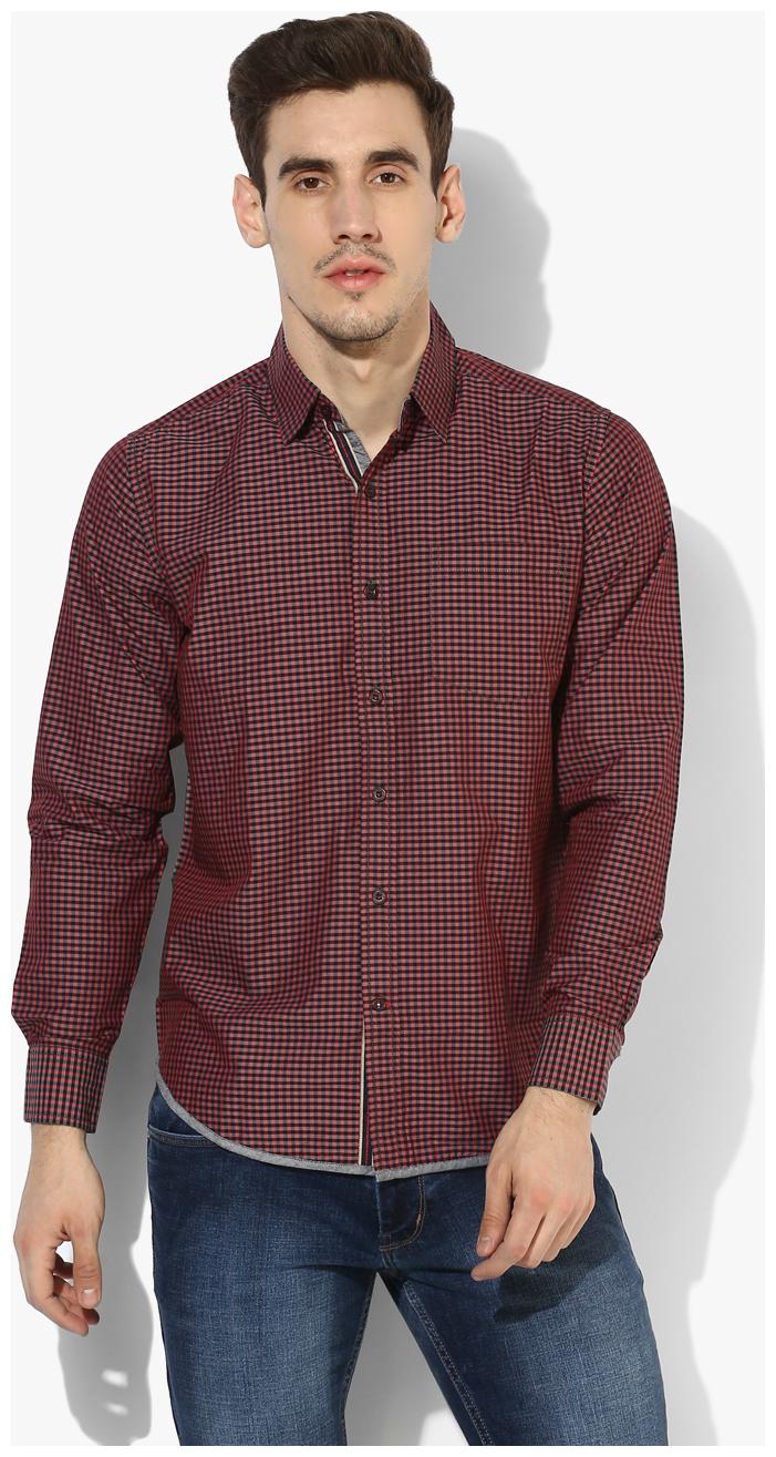 

Red Chief Men White Checked Regular Fit Casual Shirt