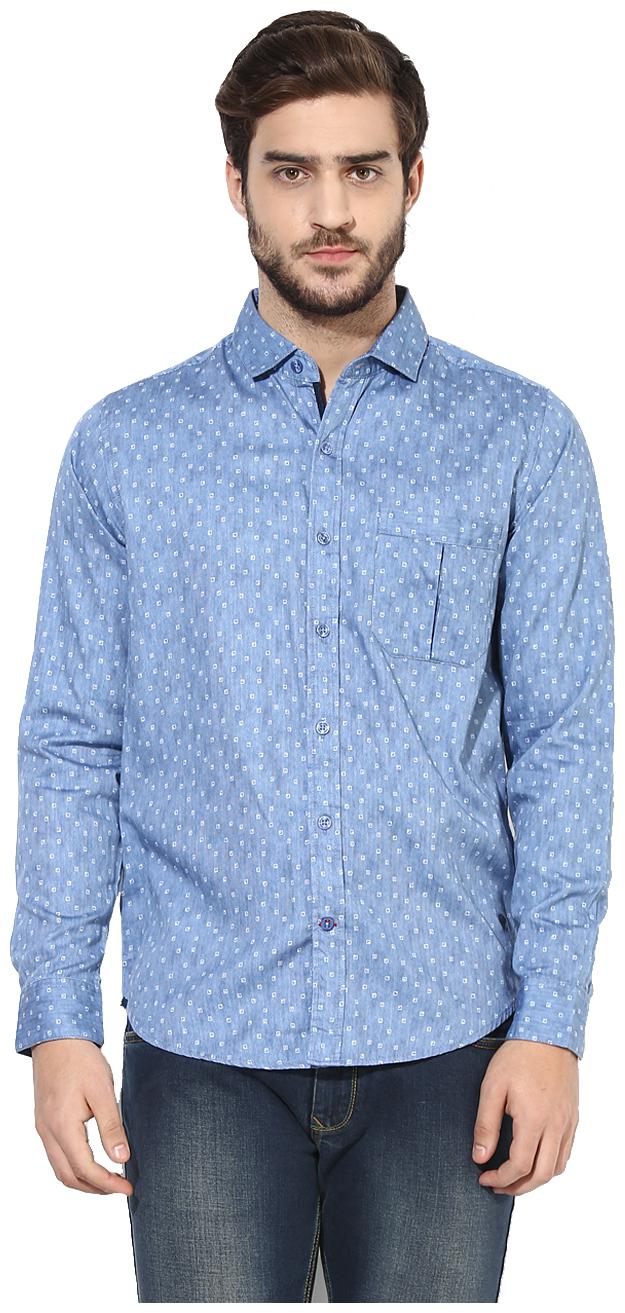 

Red Chief Men Blue Solid Regular Fit Casual Shirt