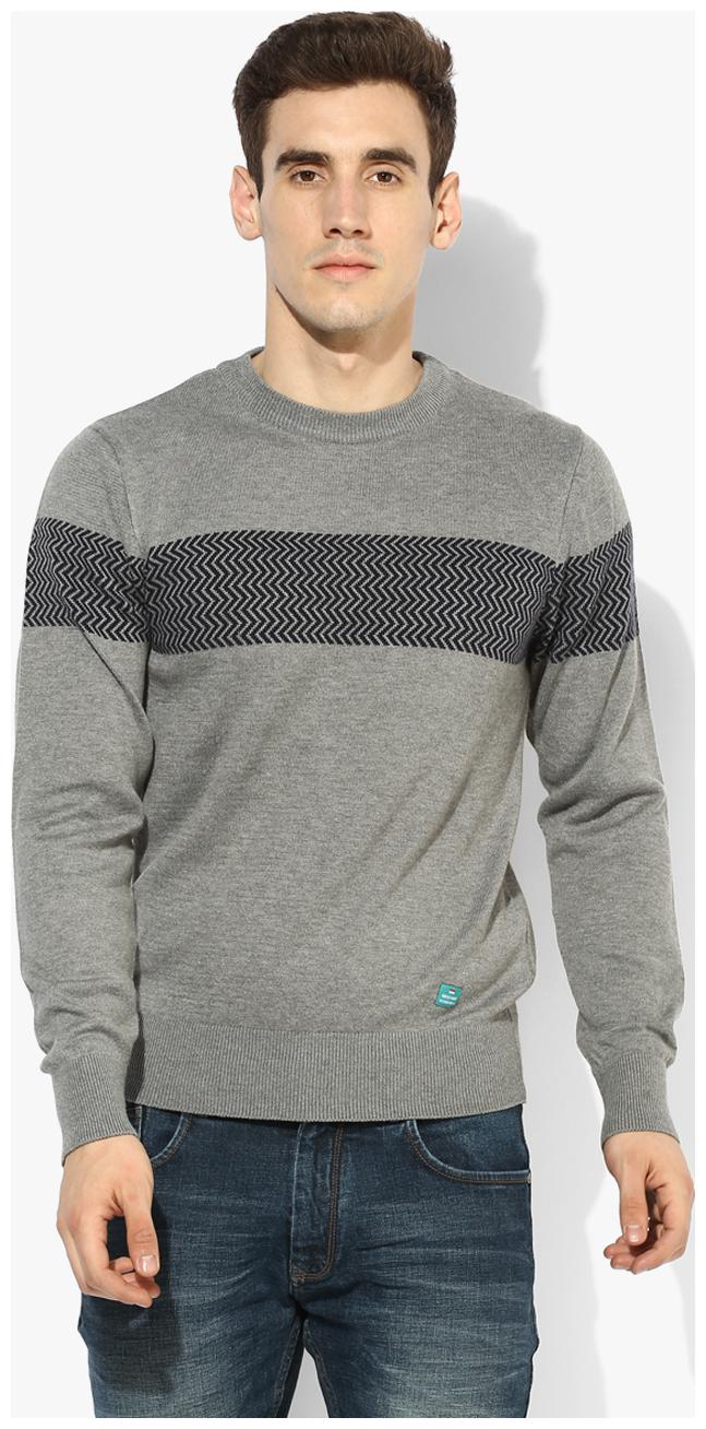 

Red Chief Men Cotton Pullover Grey
