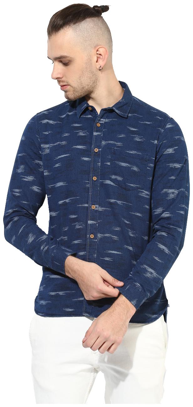 

Red Chief Men Blue Solid Regular Fit Casual Shirt