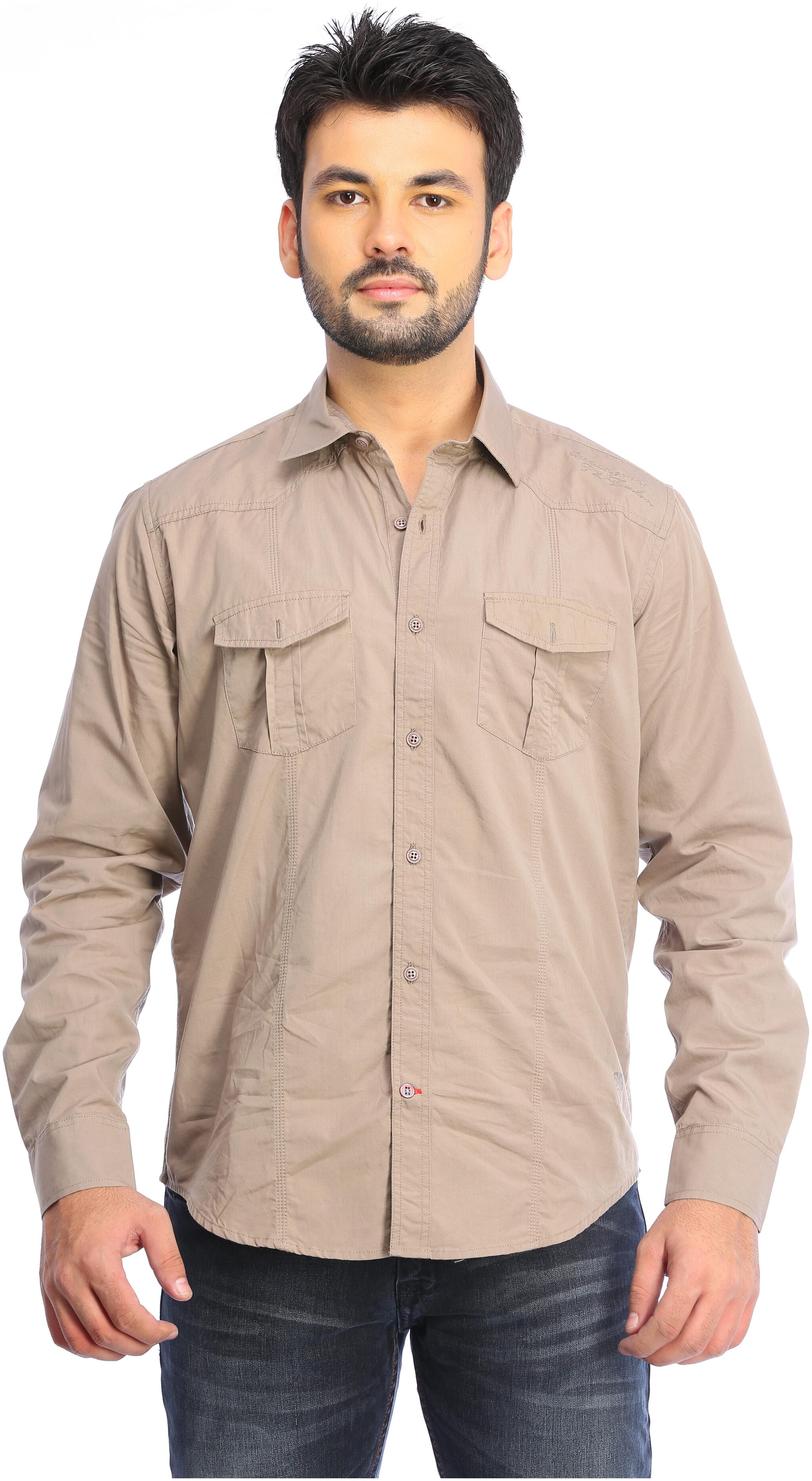 

Red Chief Men Brown Solid Regular Fit Casual Shirt